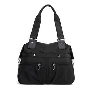 Tote Bag Multi Pocket Water Resistant Nylon Handbag Purse Casual -_-